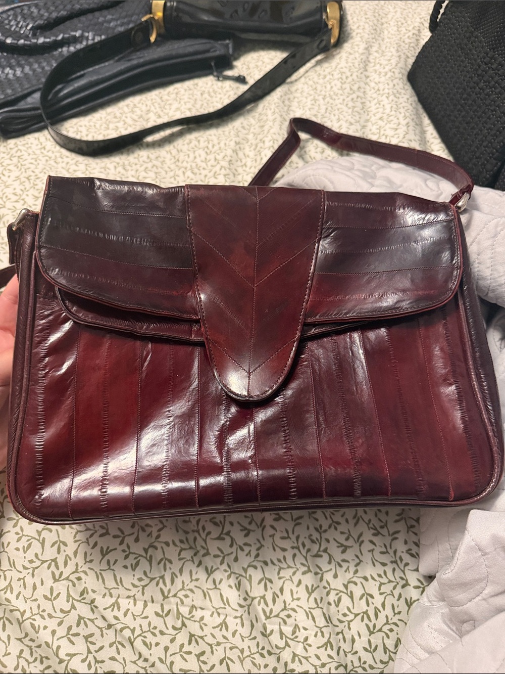 Vintage Red Genuine eel skin purse